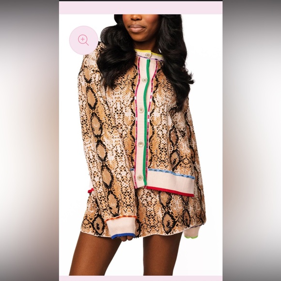 QUEEN OF SPARKLES Sweaters - QUEEN OF SPARKLES Multicolor Snake Print Cardigan - NWT